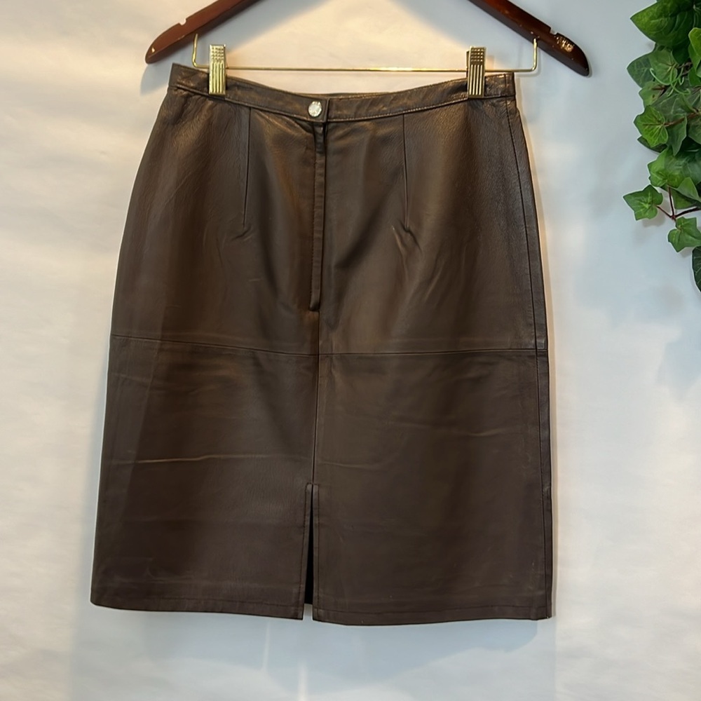 Shape Rx By Newport News Vintage Leather Pencil Skirt - Picture 5 of 5